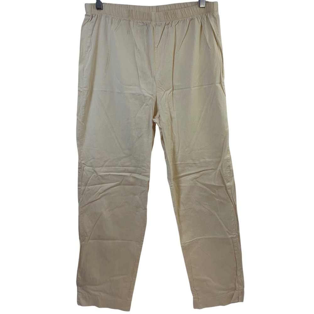 Hot Cotton by Marc Ware Womens Medium Yellow Elastic Waist Straight Leg Pants